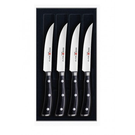 4 couteaux à steak Classic Ikon Noir Coffret - Maison Habiague
