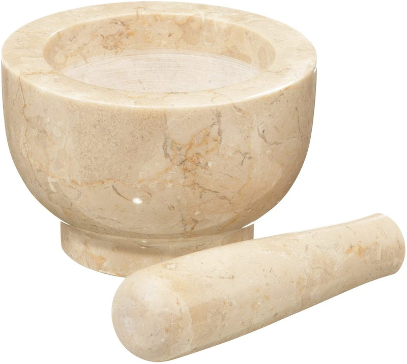 Mortier et pilon marbre ivoire - Maison Habiague