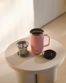 Mug Tisanière Isotherme avec Filtre - Qwetch - 470ml - Disponible en 4 Couleurs : Rose, Bleu, Vert, Noir