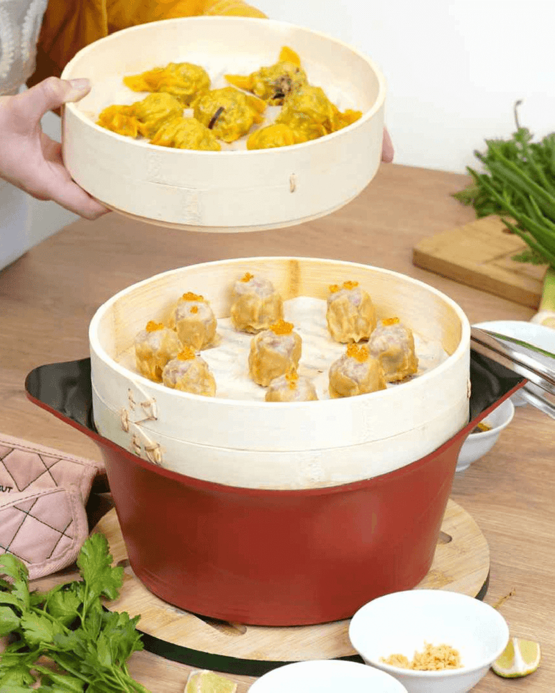 Panier Vapeur en Bambou pour Cocotte 24 ou 28 cm - Cuisson Saine Cookut