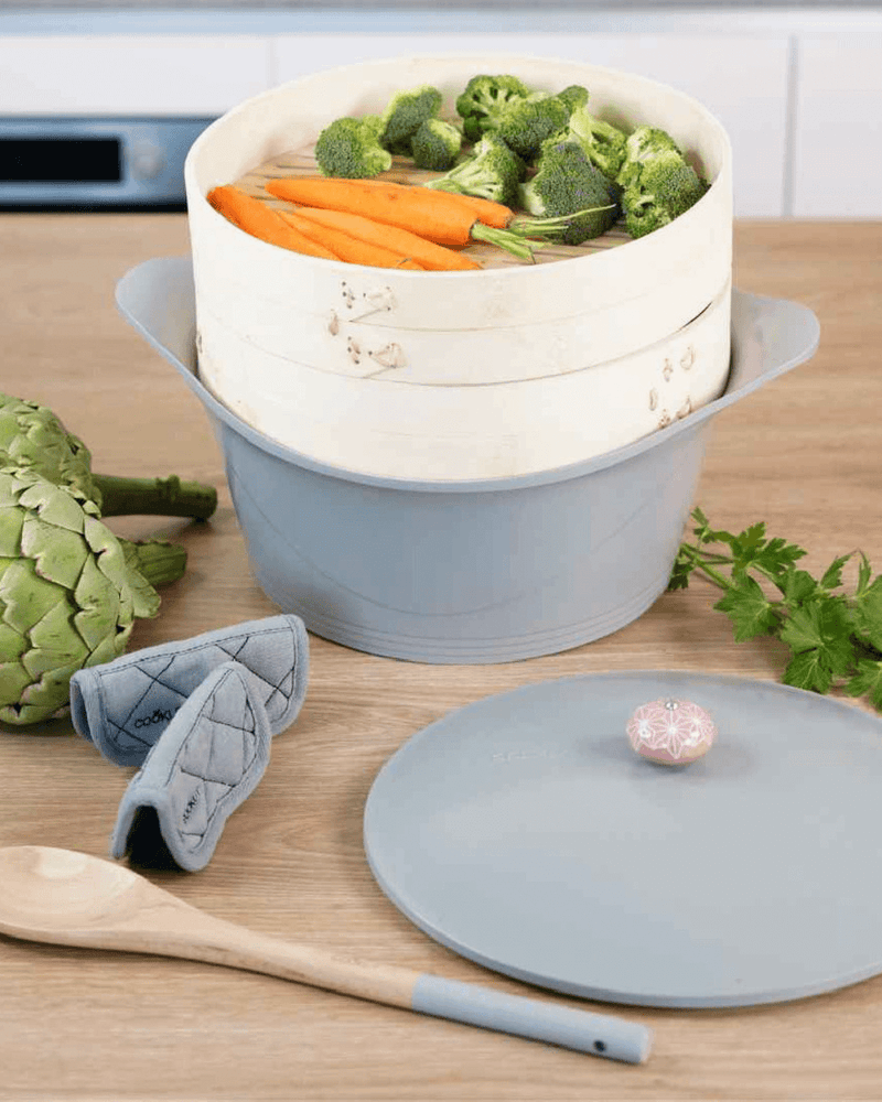 Panier Vapeur en Bambou pour Cocotte 24 ou 28 cm - Cuisson Saine Cookut
