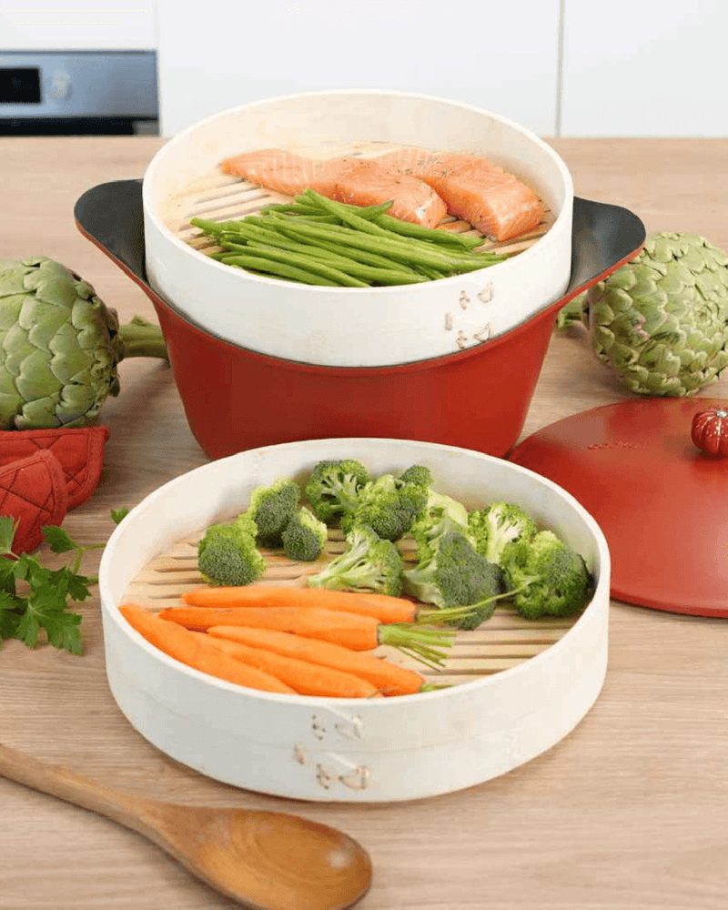 Panier Vapeur en Bambou pour Cocotte 24 ou 28 cm - Cuisson Saine Cookut