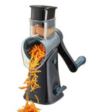 Râpe manuelle à tambours Click Gefu, outil pratique pour râper ingrédients, avec système de Click innovant.