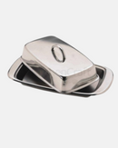 Beurrier en inox Kitchen Craft avec plateau et couvercle, parfait pour conserver le beurre frais.