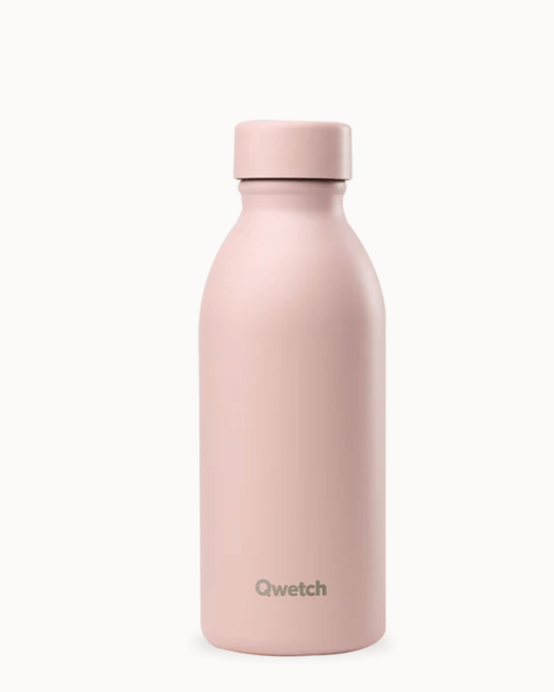 Bouteille Isotherme Qwetch, en inox durable, permettant de garder vos boissons à la température parfaite tout au long de la journée.