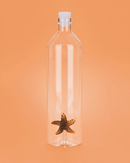 Bouteille Starfish Balvi de 1 L, fabriquée en verre borosilicate, avec un bouchon en silicone pour une hydratation pratique et écologique.