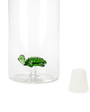 Bouteille Tortue Balvi, fabriquée en verre borosilicate, avec un bouchon étanche en silicone pour un transport sans fuite.