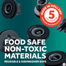 Food safe nanostopper in reusable and dishwasher safe design, made in Holland with non-toxic materials.