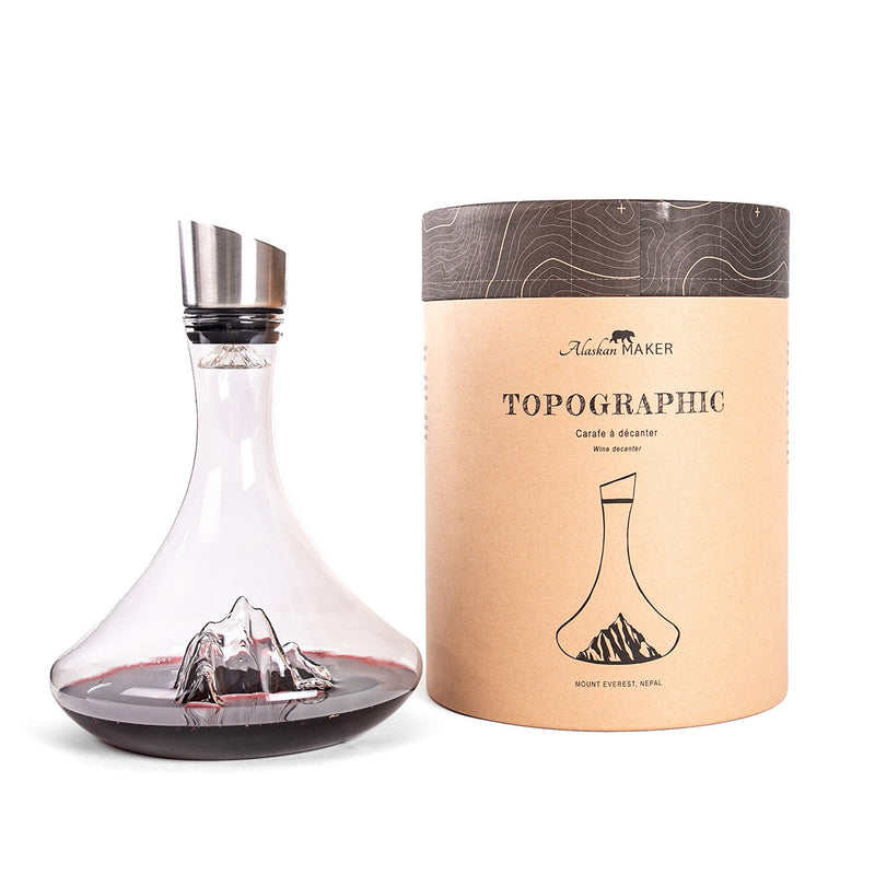  Carafe TOPOGRAPHIC Mont Everest – Verre Soufflé à la Main