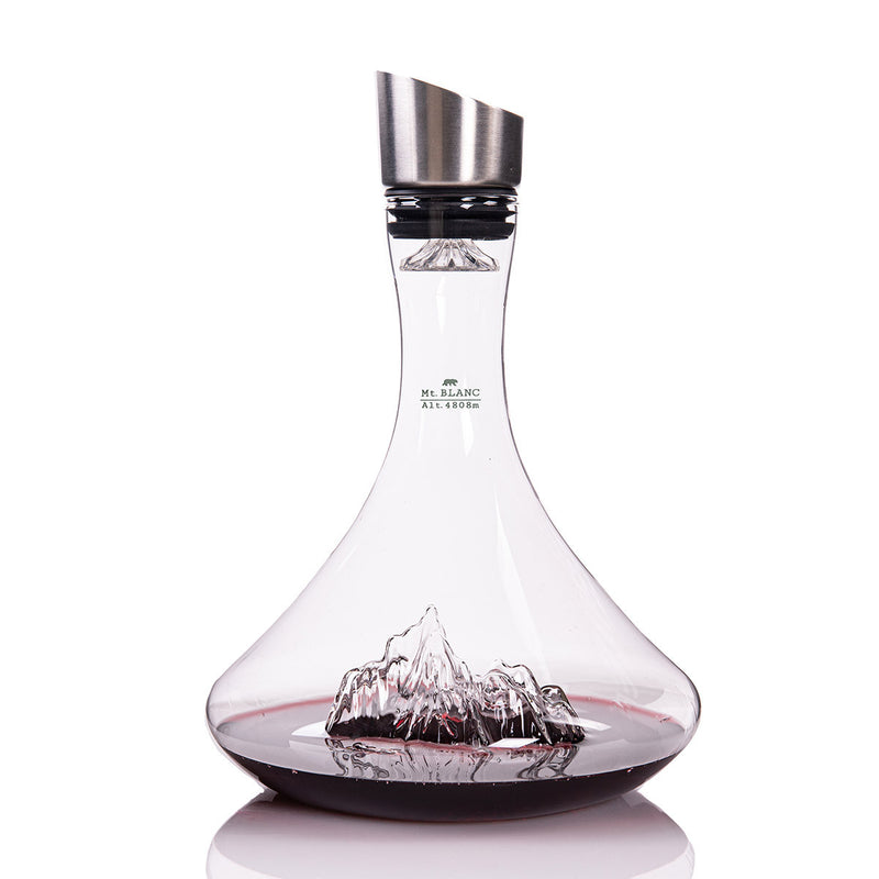 Carafe à vin Topographic Mont Blanc, ajoutant une touche de luxe et de style aux repas et dégustations de vin.