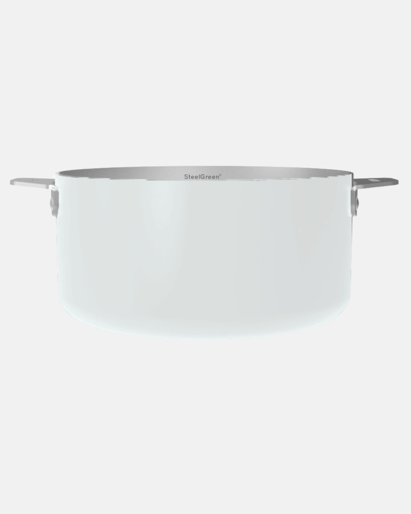Casserole inox 20 cm polaire  Cookut La Merveilleuse, colorée et compatible tous feux, avec poignées amovibles.