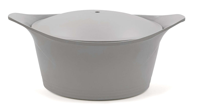 Cocotte 20 cm Cookut en grise, fabriquée à partir de métal recyclé, sans PFAS, pour une cuisson saine et homogène dans un design vibrant.