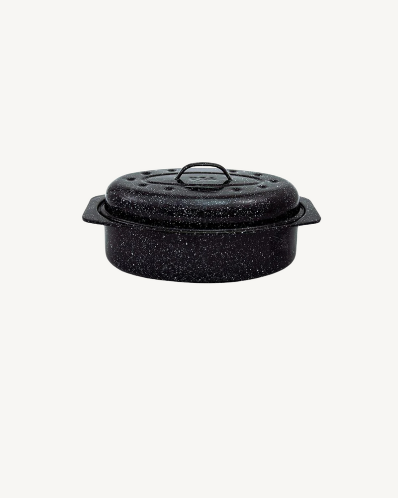 Cocotte Roaster Petit Modèle en acier émaillé, cuisson idéale pour plats mijotés et rôtis.