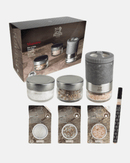 Coffret Moulin à Sel Peugeot Maestro ZIRLION®, un bar à sels avec réservoirs interchangeables et mouture précise.