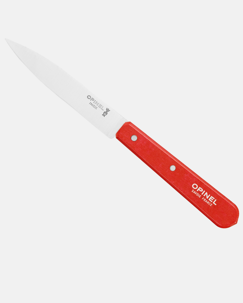 Couteau d’office Opinel N°112 avec lame inox et manche en bois verni rouge