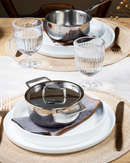 Poignée en fonte d’inox large et rivetée du couvercle Cristel Castel’Pro.