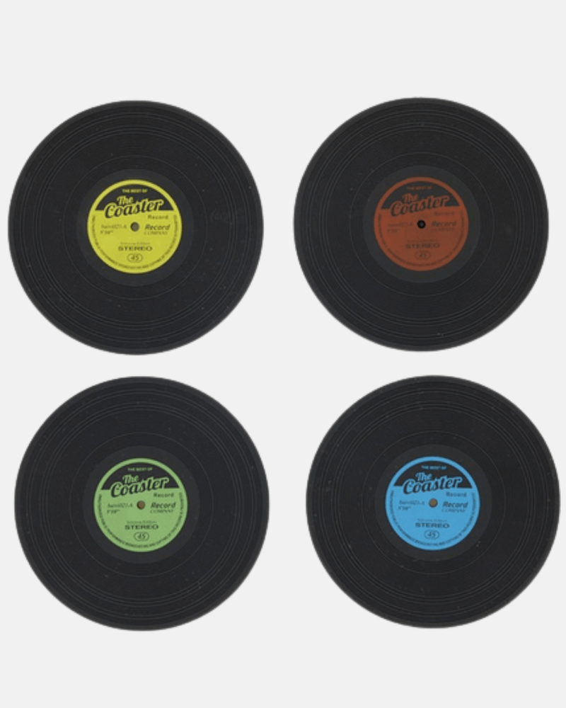 Décoration rétro originale avec sous-verres vinyle