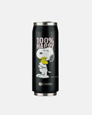 Zoom dessin joyeux de Snoopy sur gourde Can'it HAPPY