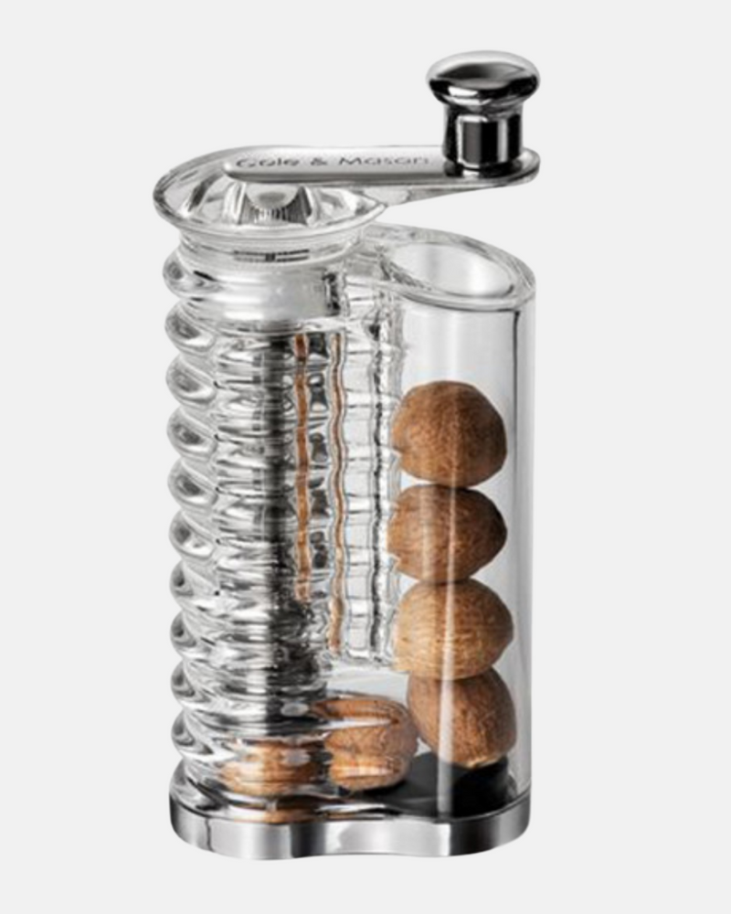 Cole & Mason Wallis, moulin à muscade manuel avec lames crantées en acier inoxydable pour une mouture efficace.