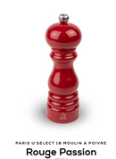 Moulin à poivre Peugeot Paris-rama 18 cm Rouge Passion, mécanisme en acier haute résistance, mouture réglable, idéal pour poivre noir, blanc, vert ou rouge, fabrication française.