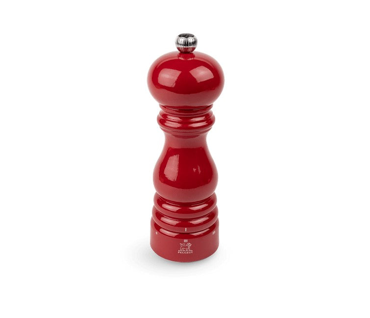 Moulin à sel Peugeot Paris U’Select en bois laqué rouge, mécanisme en acier haute résistance, mouture réglable