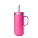 Mug isotherme Qwetch 600 ml en magenta, idéal pour maintenir les boissons froides jusqu'à 12 heures.