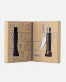 Couteau de poche Opinel Néo6 Opiflex Ébène fermé, illustrant sa compacité et sa légèreté pour un transport facile.