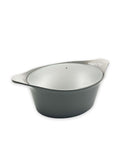 Cocotte ovale 33 cm Cookut en gris, idéale pour des plats conviviaux et savoureux.