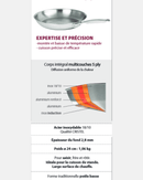 Illustration des 5 couches inox et aluminium de la poêle basse Castel’Pro Cristel.