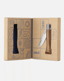 Couteau Opinel Néo6 Opiflex Noyer présenté dans un coffret cadeau élégant, prêt à offrir.