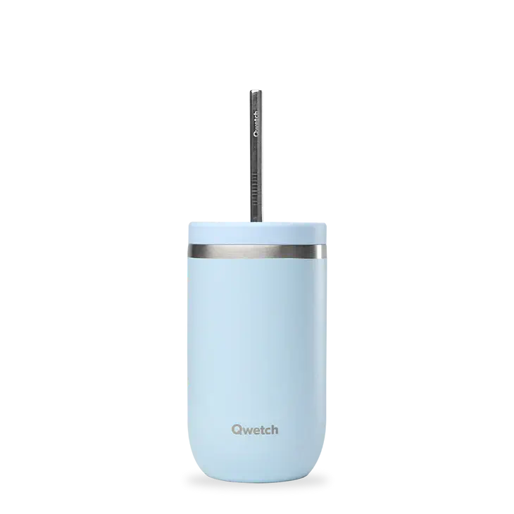 Mug Isotherme Cold Cup Qwetch 470 ml – Coloris Bleu Pastel