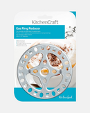 Réducteur de gaz Kitchen Craft en acier robuste, idéal pour stabiliser casseroles et cafetières sur cuisinière à gaz.