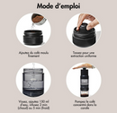 Instructions de la cafetière nomade OXO pour préparer du café concentré en moins de 5 minutes.