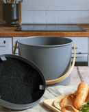 Seau à Compost Pebbly 7L Ardoise – Grande Capacité, Design Naturel