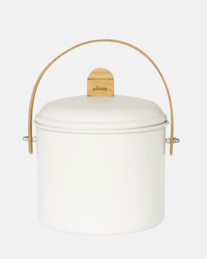 Seau à Compost Pebbly 7L Crème – Grande Capacité, Design Naturel