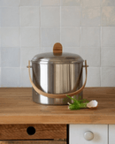 Seau à Compost Pebbly 7L Inox– Grande Capacité, Design Naturel