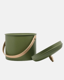 Seau à Compost Pebbly 7L Olive– Grande Capacité, Design Naturel