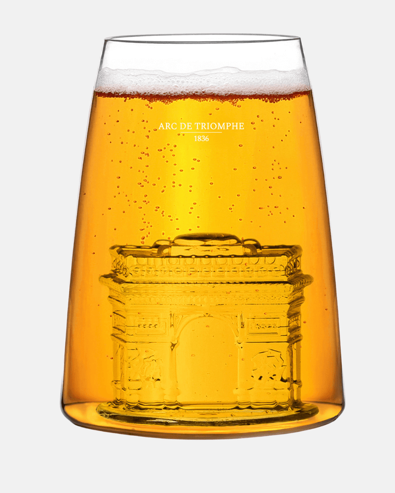 Verre soufflé à la bouche avec relief intérieur de l’Arc de Triomphe