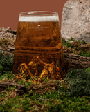 Verre TOPOGRAPHIC Aiguille du Midi, gravé avec relief montagneux, soufflé à la main.