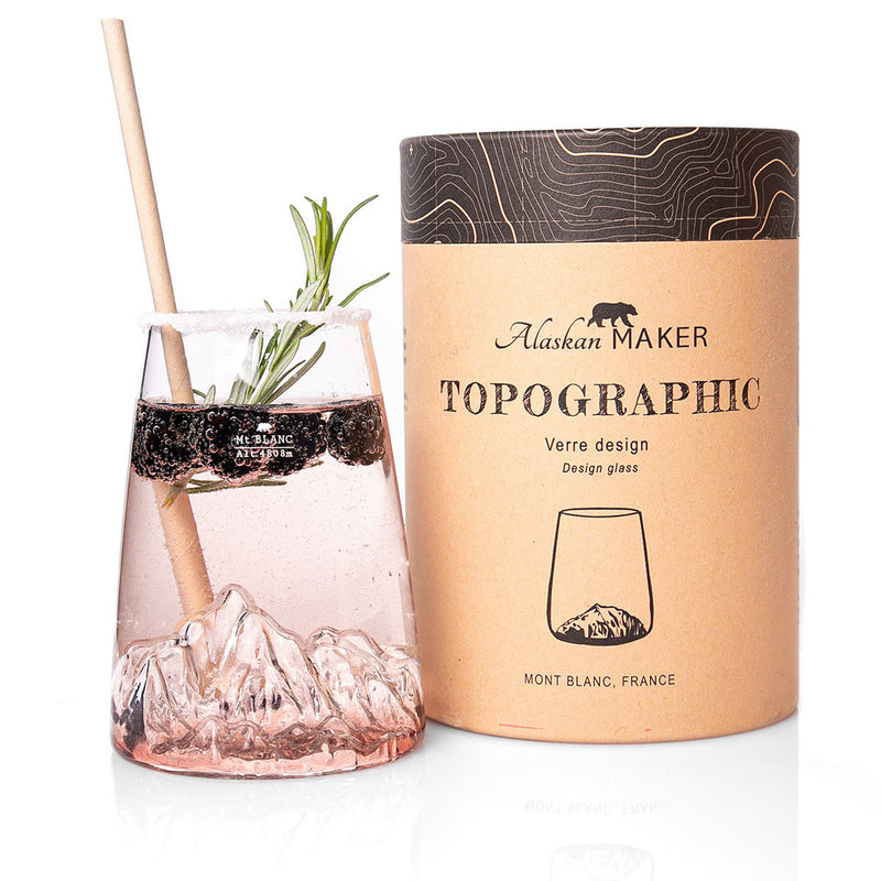  Verre TOPOGRAPHIC Mont Blanc – Vue du Sommet en 3D