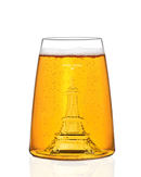 Verre soufflé à la bouche avec relief intérieur de la Tour Eiffel