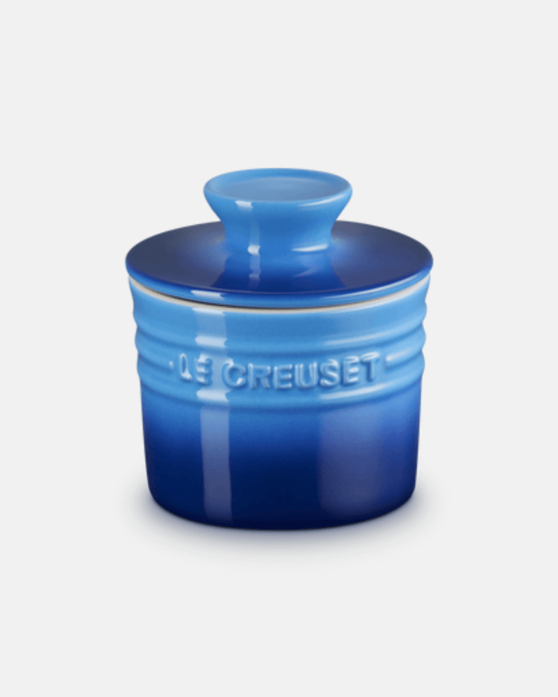 Beurrier à eau Le Creuset bleu – grès émaillé