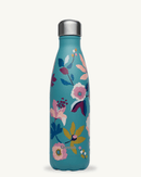 Bouteille design Qwetch Bohème Bleu sans BPA, idéale pour boissons chaudes et froides