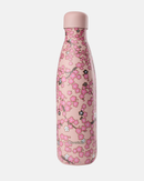 Bouteille isotherme 500 ml Qwetch – motif fleurs roses – inox recyclé et étanche
