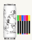 Canette isotherme créative Snoopy 500 ml personnalisable avec feutres pour une hydratation stylée et écoresponsable.