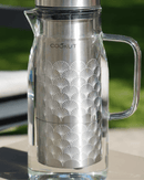 Carafe filtrante AKUA Cookut en verre avec filtration au charbon de coco pour eau pure et sans plastique.

