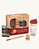 Coffret Shaker Miam Factory Cookut pour crêpes, pancakes, et gaufres, préparation facile et rapide pour des petits-déjeuners gourmands.
