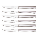Coffret de 6 couteaux steak en inox avec lames crantées pour une découpe efficace