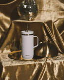 Cold Cup 600 ml Qwetch en sable Obscur & Or avec paille dorée