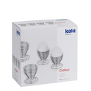 Coquetiers GLOBUL métal chromé – lot de 4 – packshot sur fond blanc